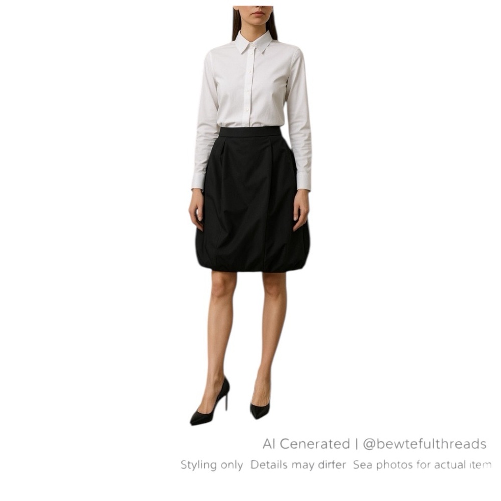 Lida Baday Sz 10 Black Bubble Skirt Sculptural Tulip COS Aritzia Style